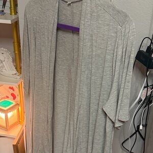 Maurices Light Gray Open-Front Cardigan